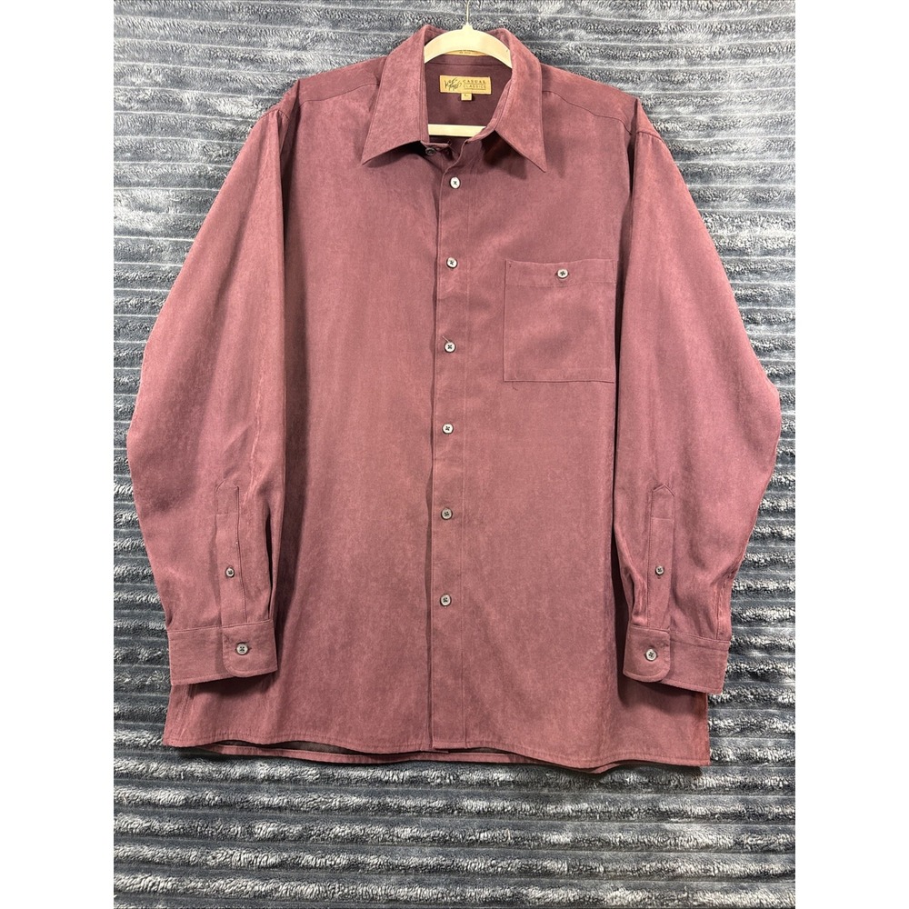 Lord & Taylor Vintage Plum Faux Suede‎ Men's long sleeve button sophisticated